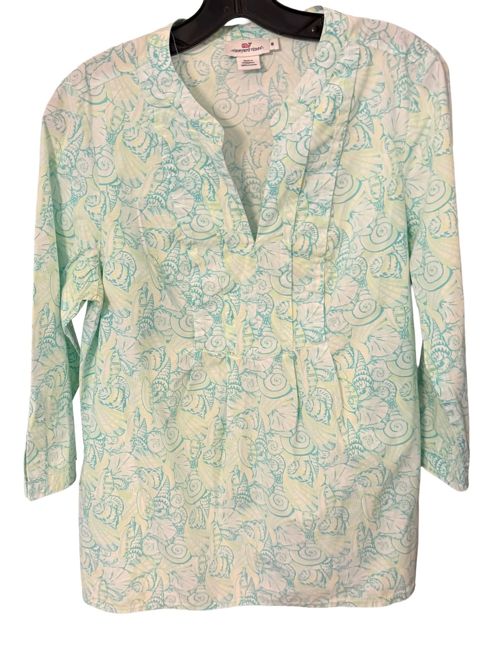 VINEYARD VINES Women's Allover Shells Print Tunic Top Sz M EUC